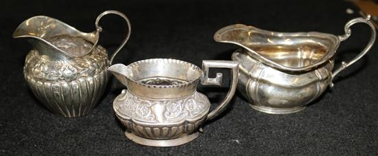3 x silver jugs